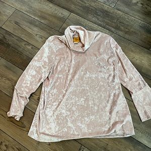 Ruby Rd Pink Crushed Velvet Cowl-neck